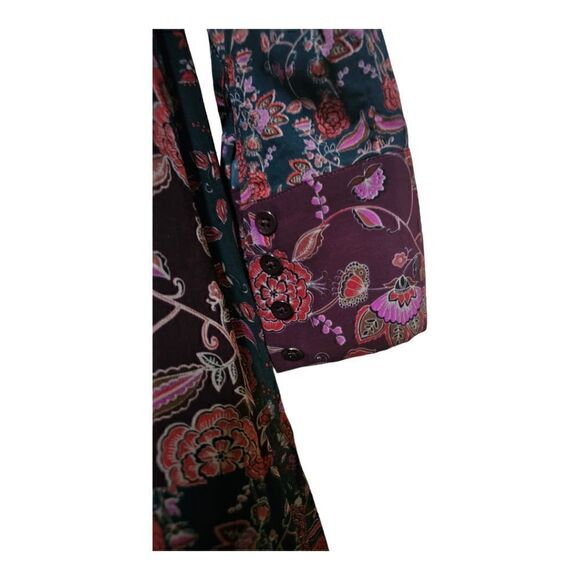 CABI Purple Blue Retro Flower Festive Maxi Dress #3675 - Size Medium - Picture 7 of 11